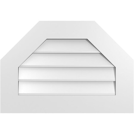 Ekena Millwork Octagonal Top Surface Mount PVC Gable Vent w/ 3-1/2"W x 1"P Standard Frame, 26"W x 18"H GVPOT26X1801SN
